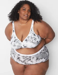 Brief Panties^Lane Bryant Cotton High-Waist Brief Panty With Lace Trim Cascade Floral