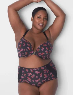 Brief Panties^Lane Bryant Cotton High-Waist Brief Panty With Lace Mini Roses