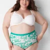 Brief Panties^Lane Bryant Cotton High-Waist Brief Panty Floral Deep Green