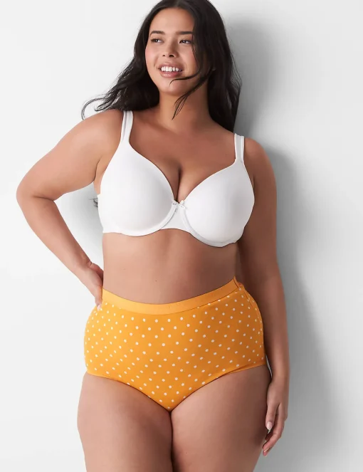 Brief Panties^Lane Bryant Cotton High-Waist Brief Panty Dot Artisans Gold