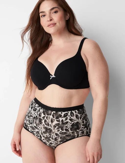 Brief Panties^Lane Bryant Cotton High-Waist Brief Panty With Wide Waistband Floral