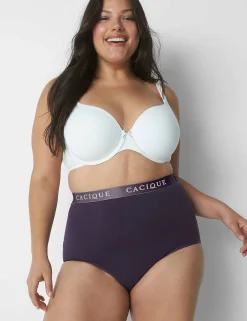 Brief Panties^Lane Bryant Cotton High-Waist Brief Panty With Wide Waistband Nightshade