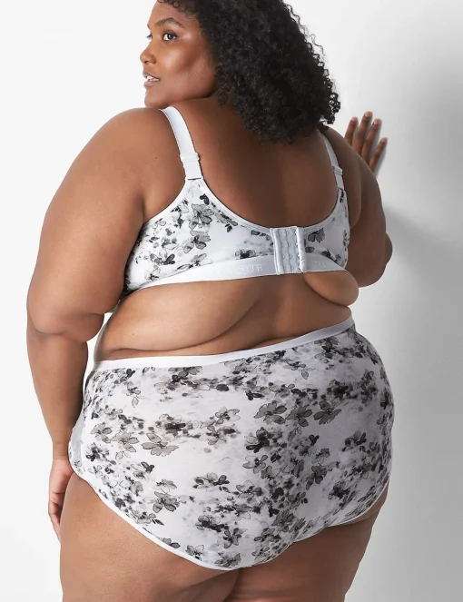 Brief Panties^Lane Bryant Cotton High-Waist Brief Panty With Lace Trim Cascade Floral