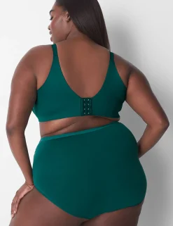Brief Panties^Lane Bryant Cotton High-Waist Brief Panty With Lace Waist June Bug