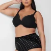 Brief Panties^Lane Bryant Cotton High-Waist Brief With Lace Back Olive Dot