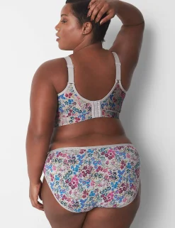 Hipster Panties^Lane Bryant Cotton Hipster Panty Floral Light Heather Grey