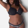 Hipster Panties^Lane Bryant Cotton Hipster Panty With Wide Waistband Parisian Pink Black Lace