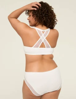 Hipster Panties^Lane Bryant Cotton Hipster Panty With Lace Back Bright White