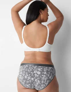 Hipster Panties^Lane Bryant Cotton Hipster Panty With Wide Waistband Garden Floral Grey