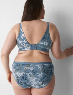 Hipster Panties^Lane Bryant Cotton Hipster Panty With Lace Waist Blue Floral