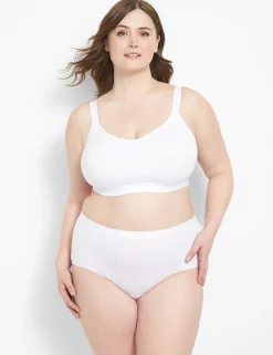 Full Coverage Bras^Lane Bryant Cotton Lightly Lined No-Wire Scoop Bra Bright White