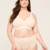 F To K Cups^Lane Bryant Cotton Lightly Lined No-Wire Full Coverage Bra Beige