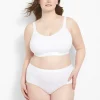 F To K Cups^Lane Bryant Cotton Lightly Lined No-Wire Scoop Bra Bright White