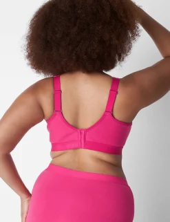 No-Wire Bras And Bralettes^Lane Bryant Cotton Lightly Lined No-Wire Bra With Lace Pink Yarrow