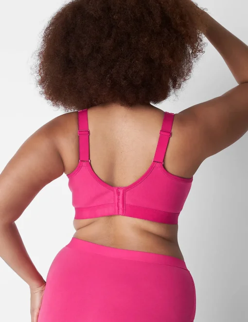No-Wire Bras And Bralettes^Lane Bryant Cotton Lightly Lined No-Wire Bra With Lace Pink Yarrow