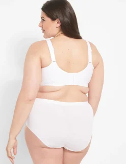 F To K Cups^Lane Bryant Cotton Lightly Lined No-Wire Full Coverage Bra Bright White