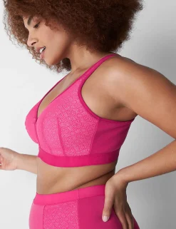 No-Wire Bras And Bralettes^Lane Bryant Cotton Lightly Lined No-Wire Bra With Lace Pink Yarrow