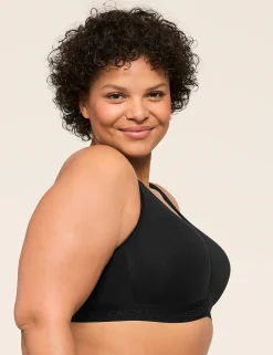 No-Wire Bras And Bralettes^Lane Bryant Cotton Lightly Lined No-Wire Full Coverage Bra Black