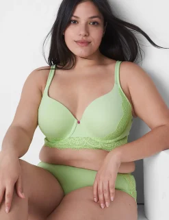 T-Shirt Bras^Lane Bryant Cotton Lightly Lined T-Shirt Bra Shadow Lime