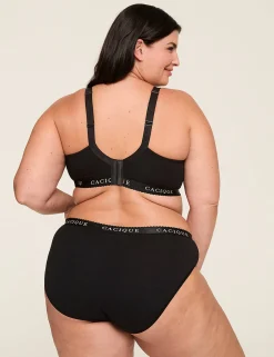 T-Shirt Bras^Lane Bryant Cotton Lightly Lined T-Shirt Bra With Lace Black
