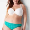 Thong Panties^Lane Bryant Cotton Thong Panty Dot Deep Green