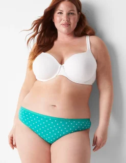 Thong Panties^Lane Bryant Cotton Thong Panty Dot Deep Green