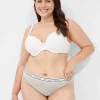 Thong Panties^Lane Bryant Cotton Thong Panty With Wide Waistband Heather Grey