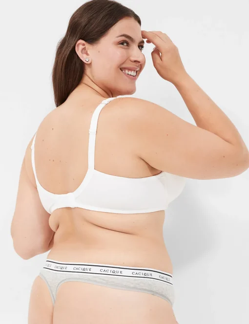 Thong Panties^Lane Bryant Cotton Thong Panty With Wide Waistband Heather Grey