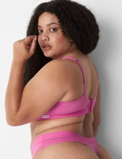 Thong Panties^Lane Bryant Cotton Thong Panty With Wide Waistband Heather Pink