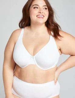 F To K Cups^Lane Bryant Cotton Unlined Full Coverage Bra Bright White