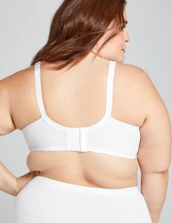 F To K Cups^Lane Bryant Cotton Unlined Full Coverage Bra Bright White