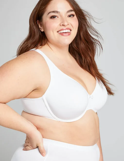F To K Cups^Lane Bryant Cotton Unlined Full Coverage Bra Bright White