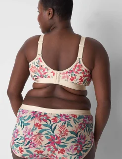 Full Coverage Bras^Lane Bryant Cotton Unlined No-Wire Bra Blooms Sand Dollar