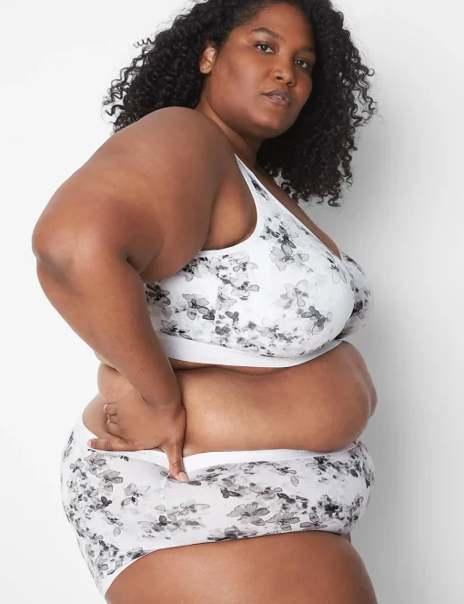 Full Coverage Bras^Lane Bryant Cotton Unlined No-Wire Bra Cascade Floral