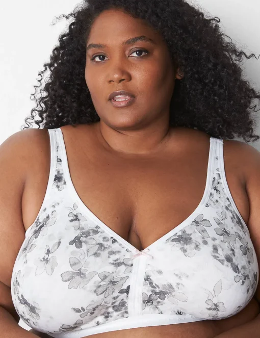 Full Coverage Bras^Lane Bryant Cotton Unlined No-Wire Bra Cascade Floral