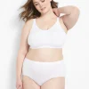 F To K Cups^Lane Bryant Cotton Unlined No-Wire Scoop Bra Bright White