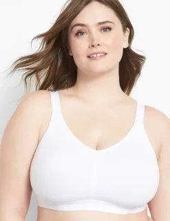 Full Coverage Bras^Lane Bryant Cotton Unlined No-Wire Scoop Bra Bright White