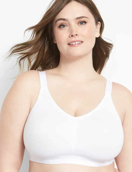 Full Coverage Bras^Lane Bryant Cotton Unlined No-Wire Scoop Bra Bright White
