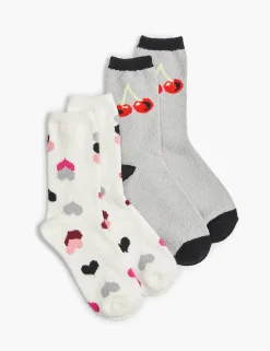 Sleep Accessories^Lane Bryant Cozy 2 Pack - Cherries And Hearts Bright White