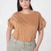 Knit Tops^Lane Bryant Crew-Neck Ruffle Tee Chipmunk