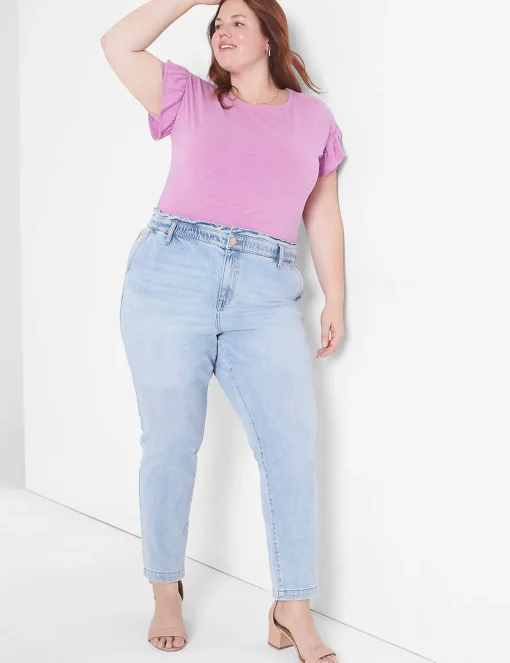 Knit Tops^Lane Bryant Crew-Neck Ruffle Tee First Bloom