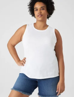 Knit Tops^Lane Bryant Crew-Neck Tank White