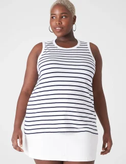 Knit Tops^Lane Bryant Crew-Neck Tank Breton Stripe