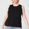 Knit Tops^Lane Bryant Crew-Neck Tank Black