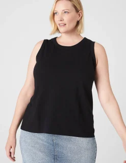 Knit Tops^Lane Bryant Crew-Neck Tank Black