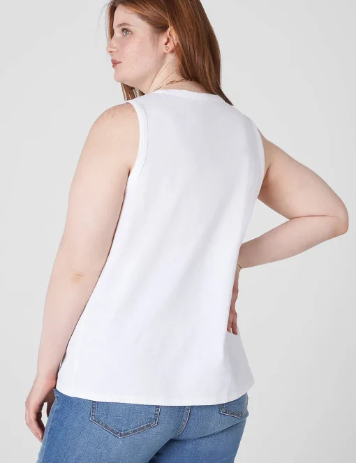 Knit Tops^Lane Bryant Crew-Neck Tank White