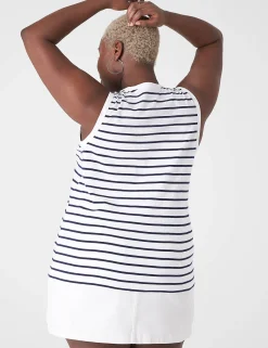 Knit Tops^Lane Bryant Crew-Neck Tank Breton Stripe