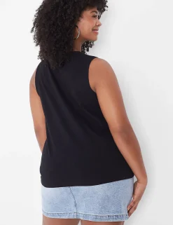 Knit Tops^Lane Bryant Crew-Neck Tank Black