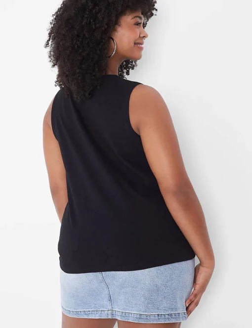 Knit Tops^Lane Bryant Crew-Neck Tank Black