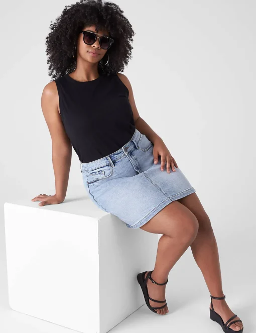 Knit Tops^Lane Bryant Crew-Neck Tank Black
